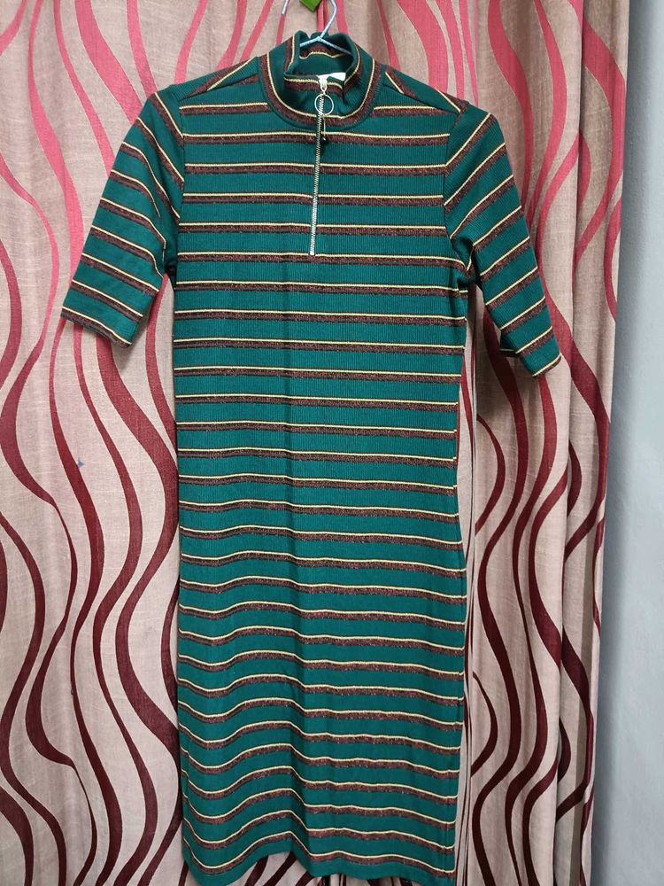 Stylish Green Bodycon Dress – New Without Tags!