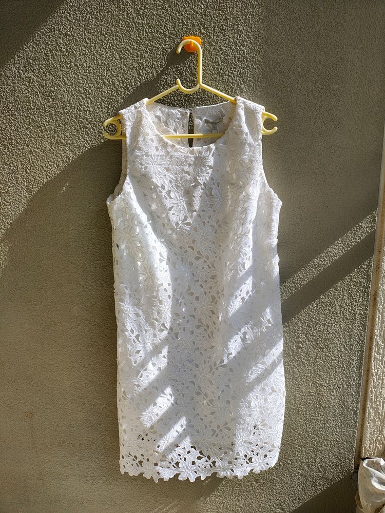 White Lace Shift Dress