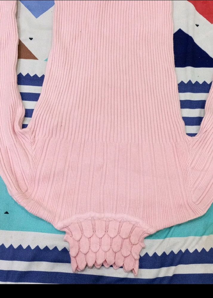 Pink High Neck Top