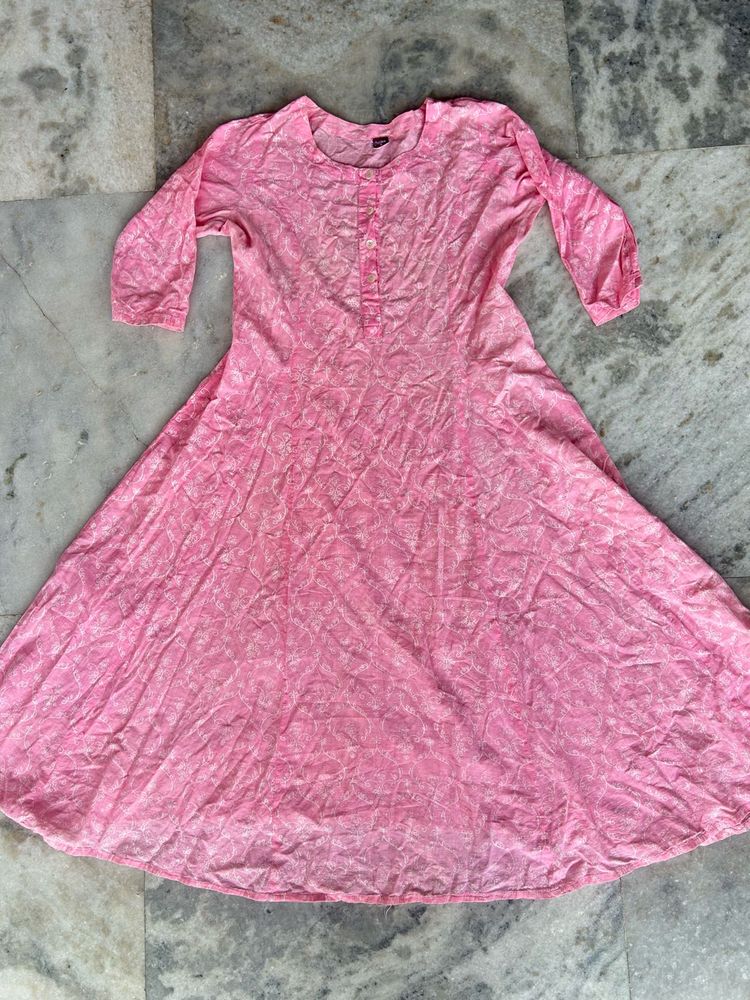 Pink Anarkali Kurta