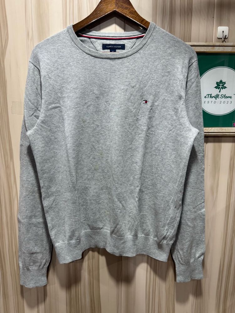 Tommy Hilfiger Grey Crewneck Formal Pullovr