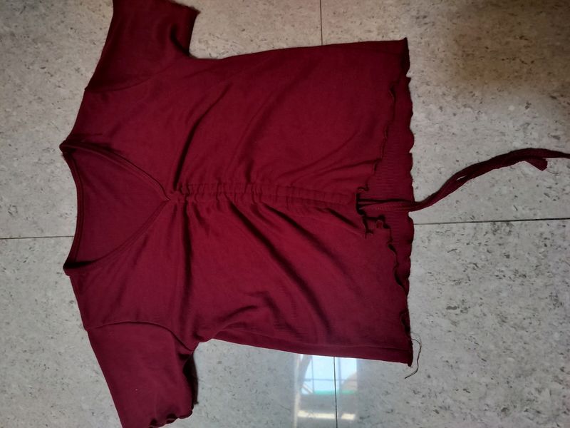 Maroon Crop Top