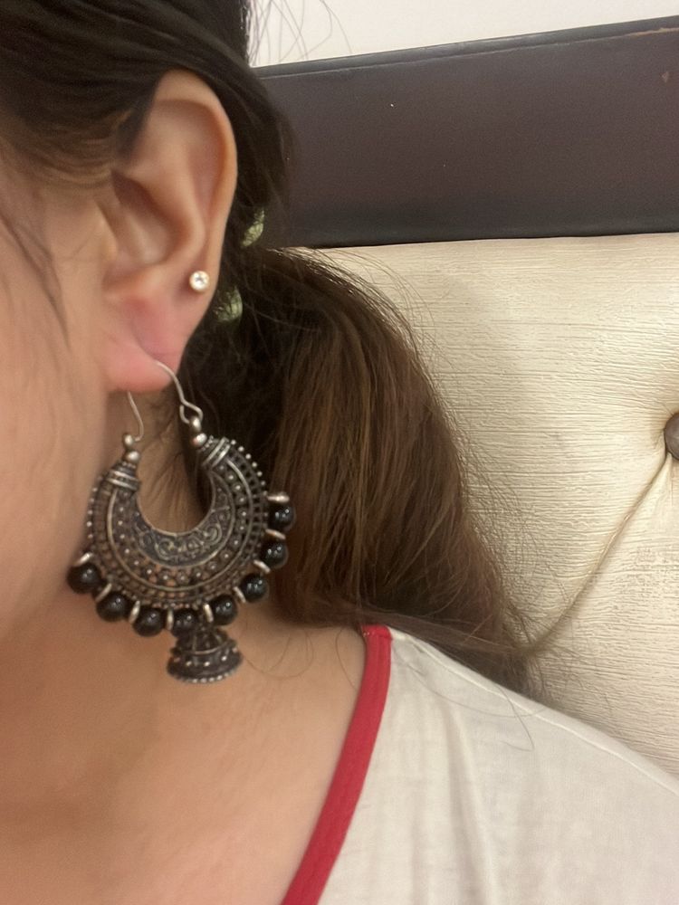 Pair Of Oxidised Jhumka
