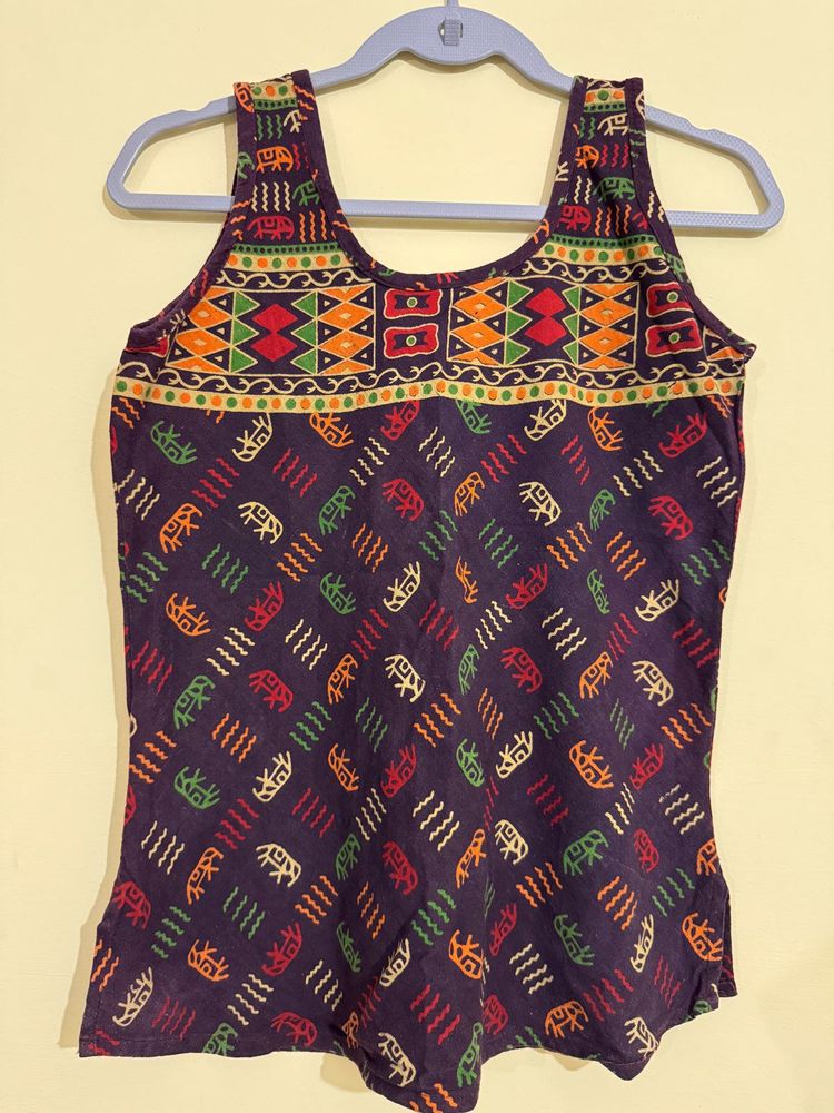 Ethnic Print Tank Top