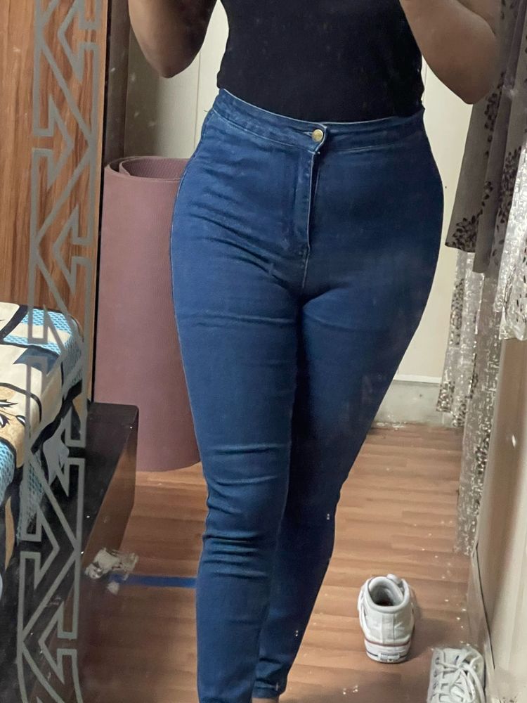 Shein Dark Blue Skinny Jeans