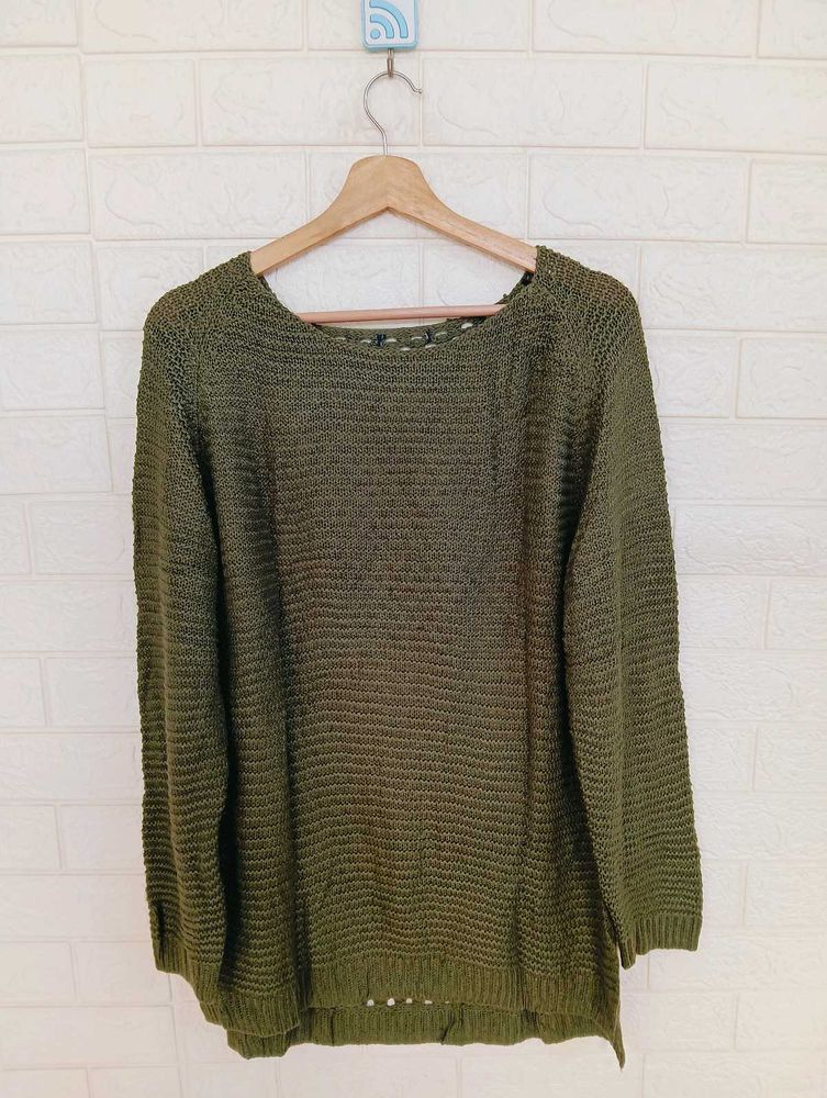 Olive Green Knit Sweater
