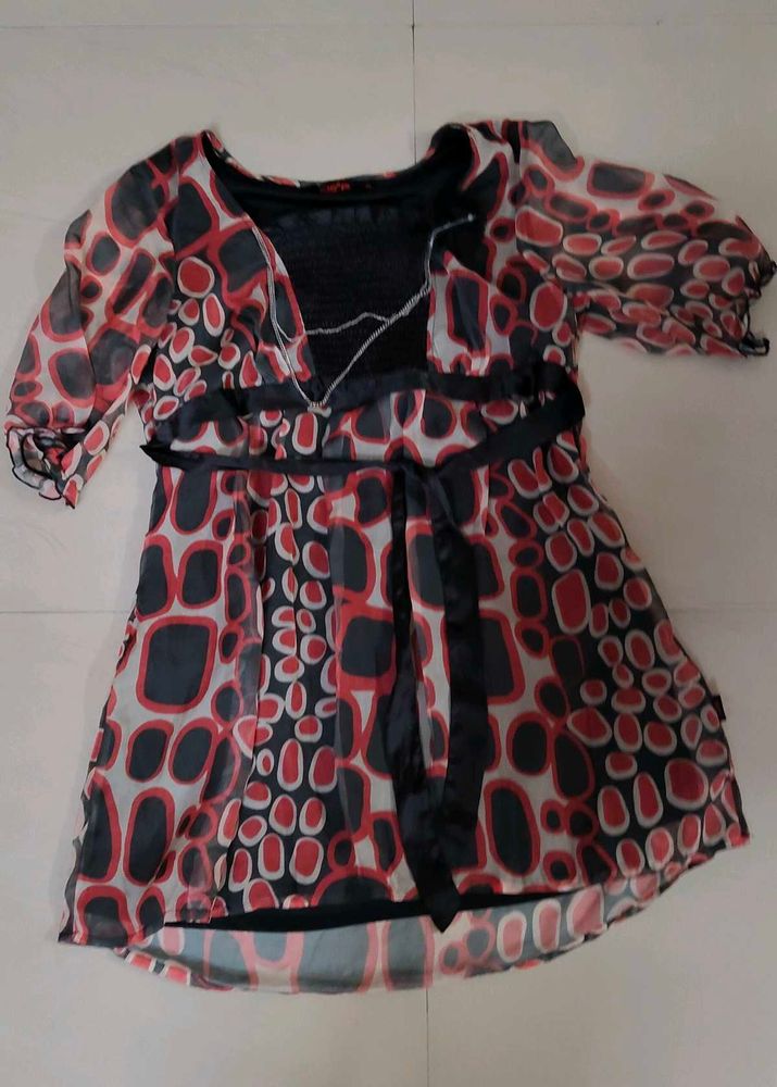 Animal Print Long Party Wear Top