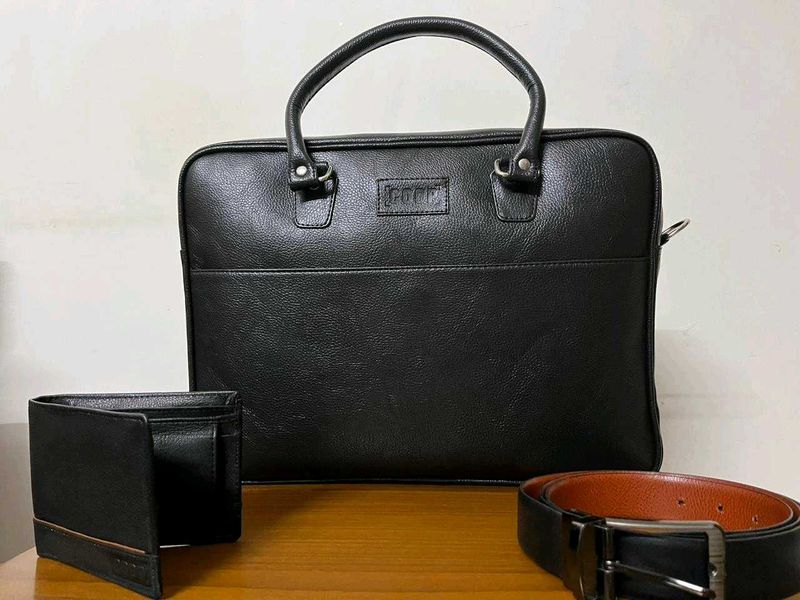 combo brand new matching laptop bag, belt and w