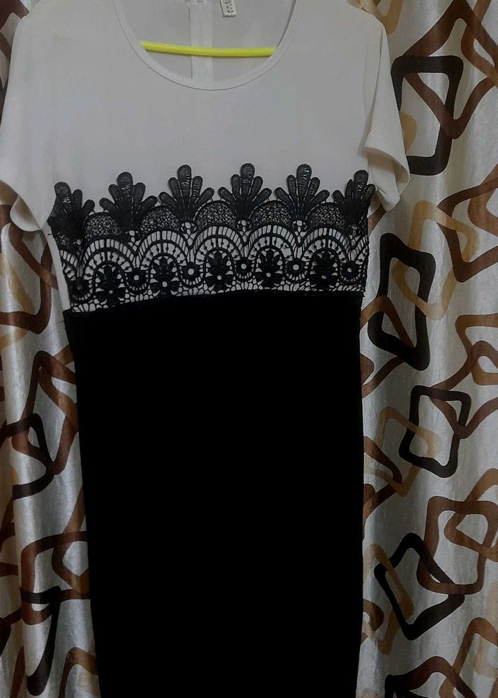 Black &amp; White Lace Dress