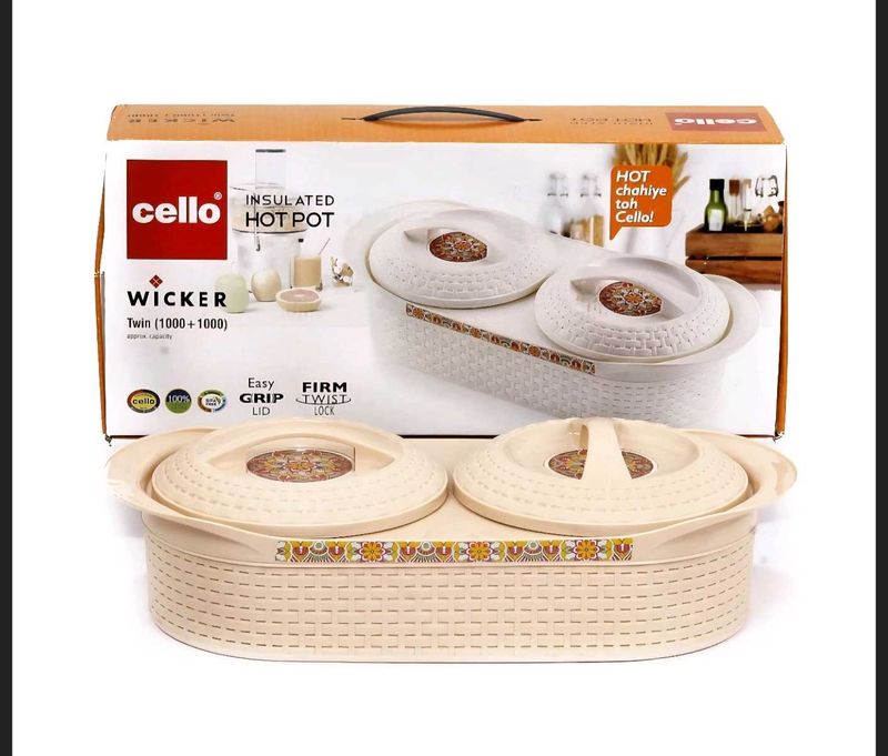 Cello Wicker Hot Pot Twin