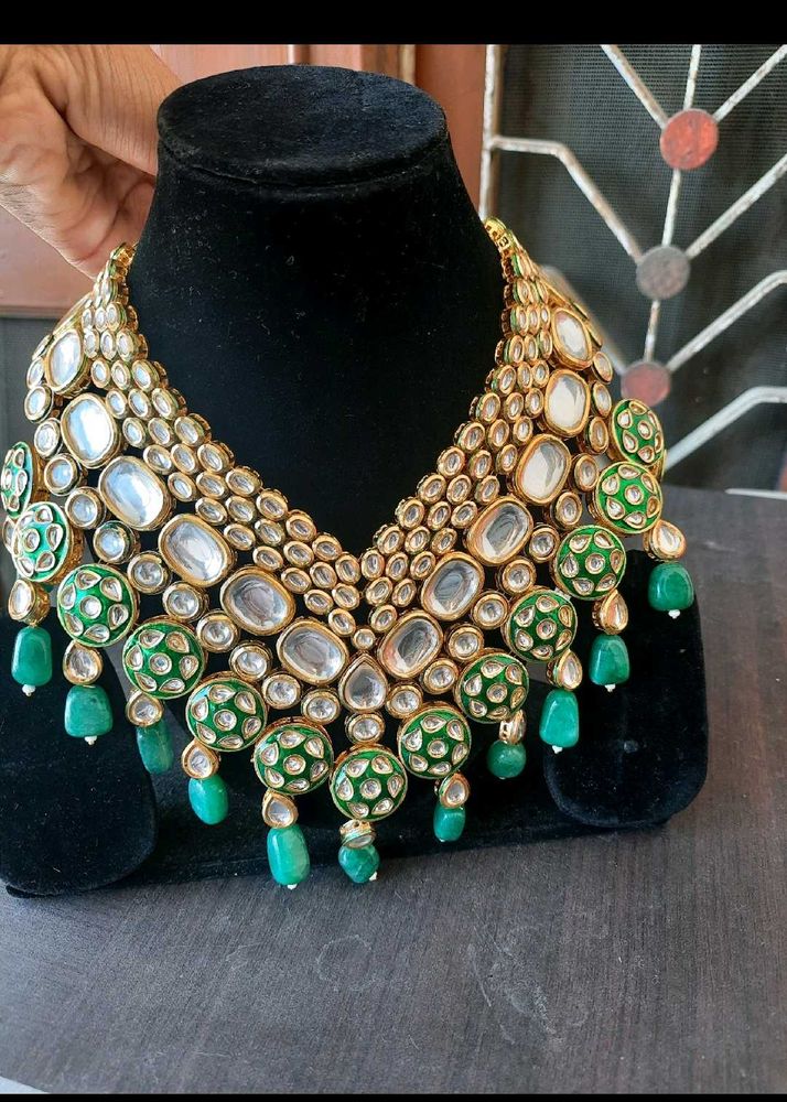 Ranihar Kundan Set Green