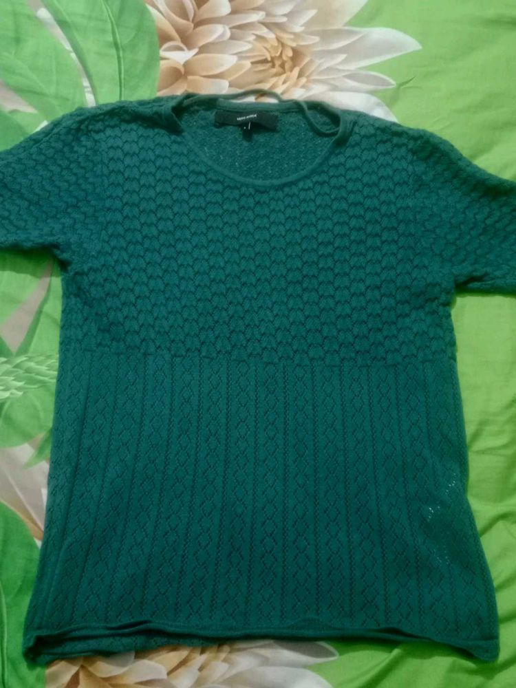 Green Knitted Pullover Sweater