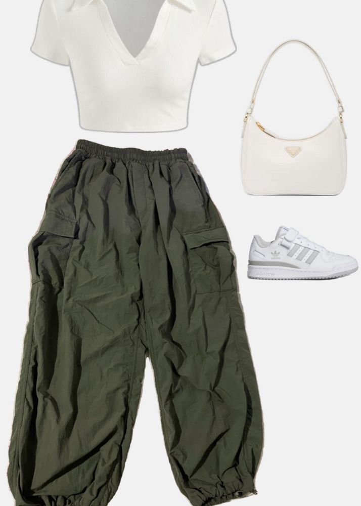 ★Green Parachute Pants (Unisex)