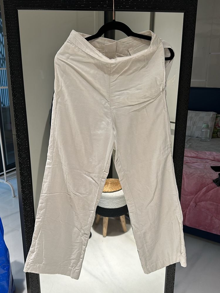 White Cotton Linen Pants