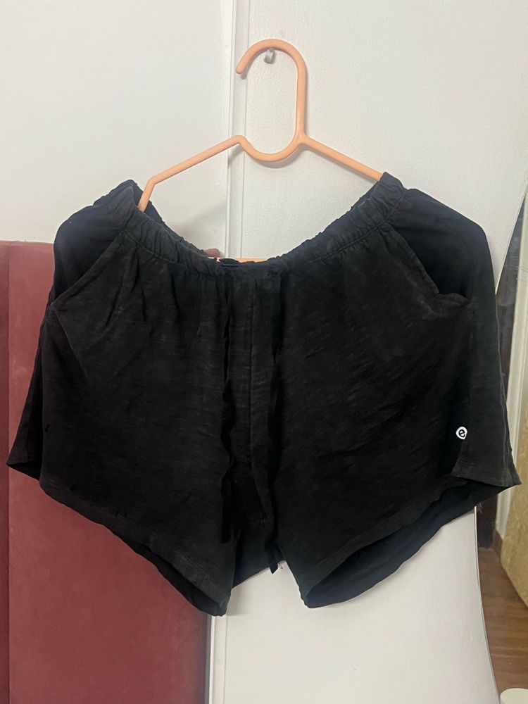 Black lounge night suit shorts