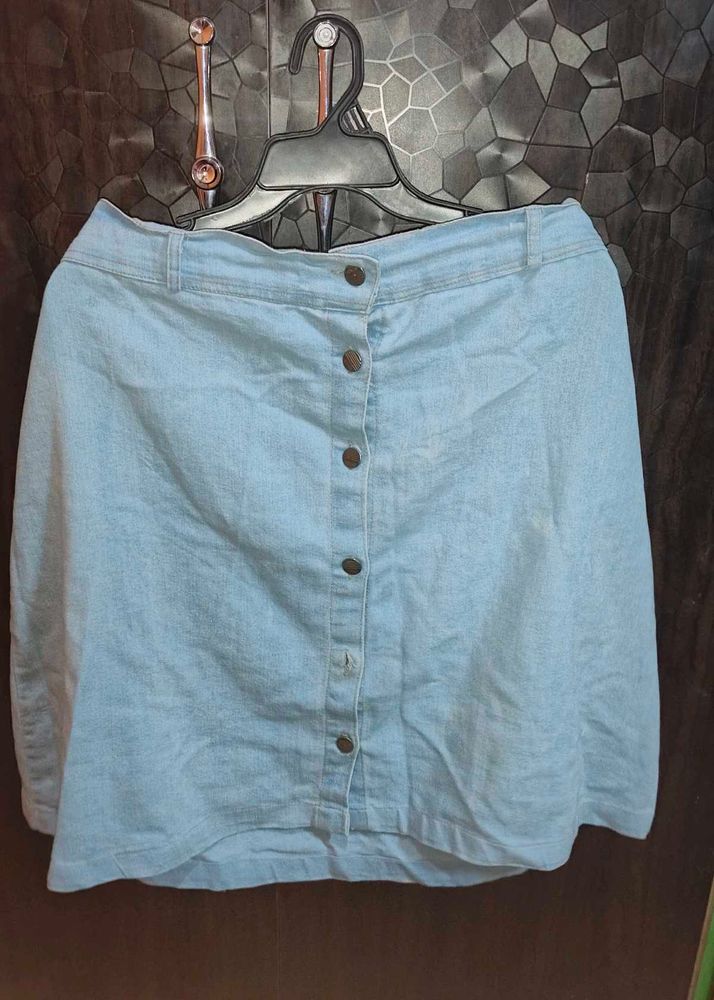 Women Denim Blue Skirt