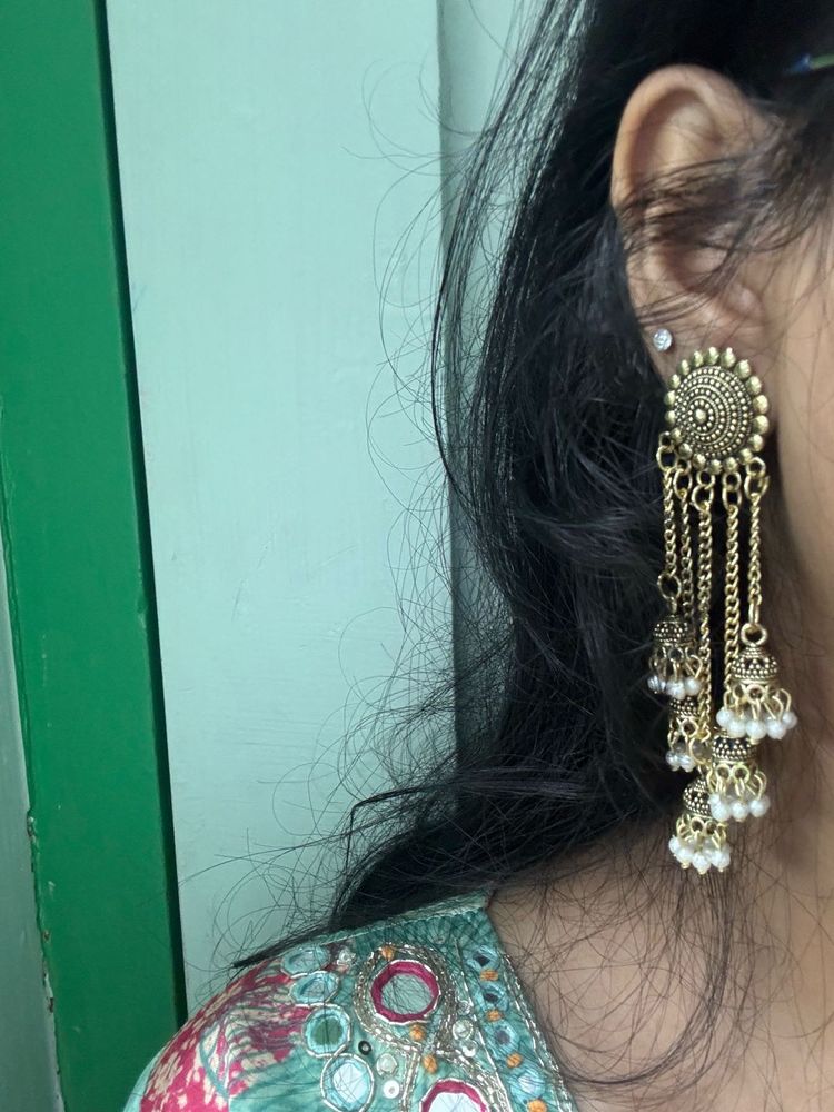 Gold Jhumka Earrings
