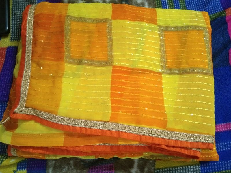 Orange Fully Sequence Saree