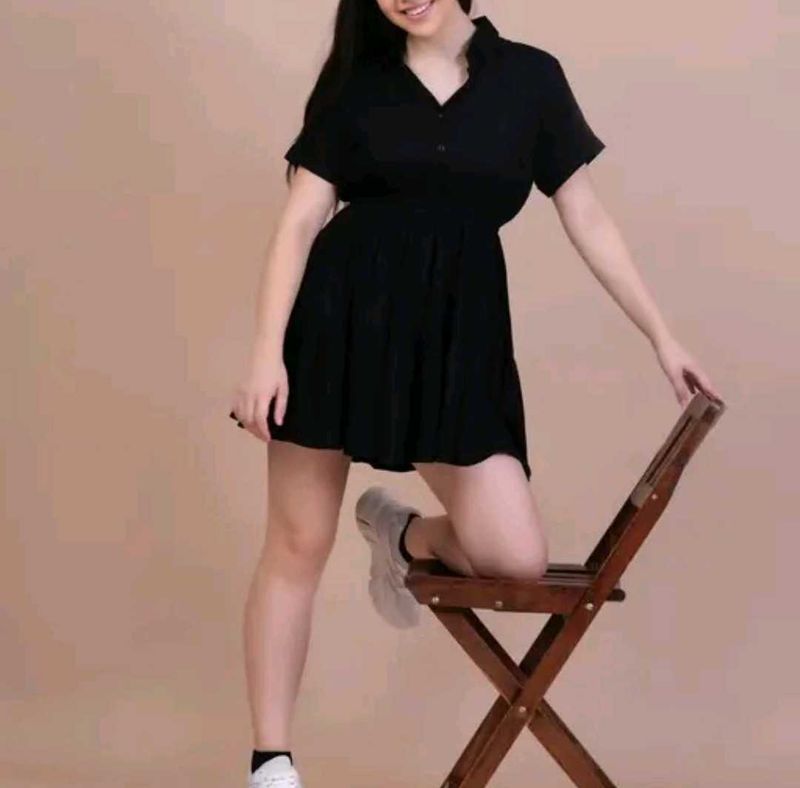 Black Fit &amp; Flare Mini Dress