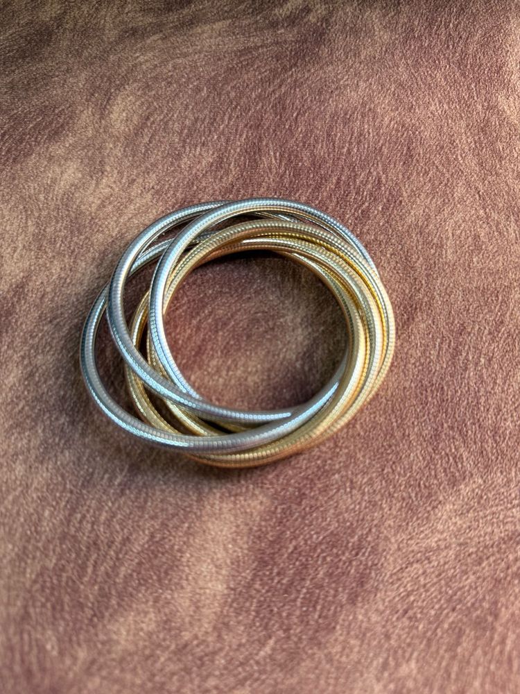 Gold &amp; Silver Flexible Snake Chain Bracelet