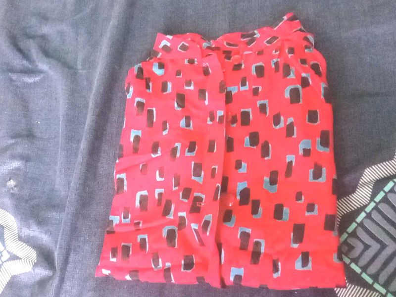 Red Printed Top