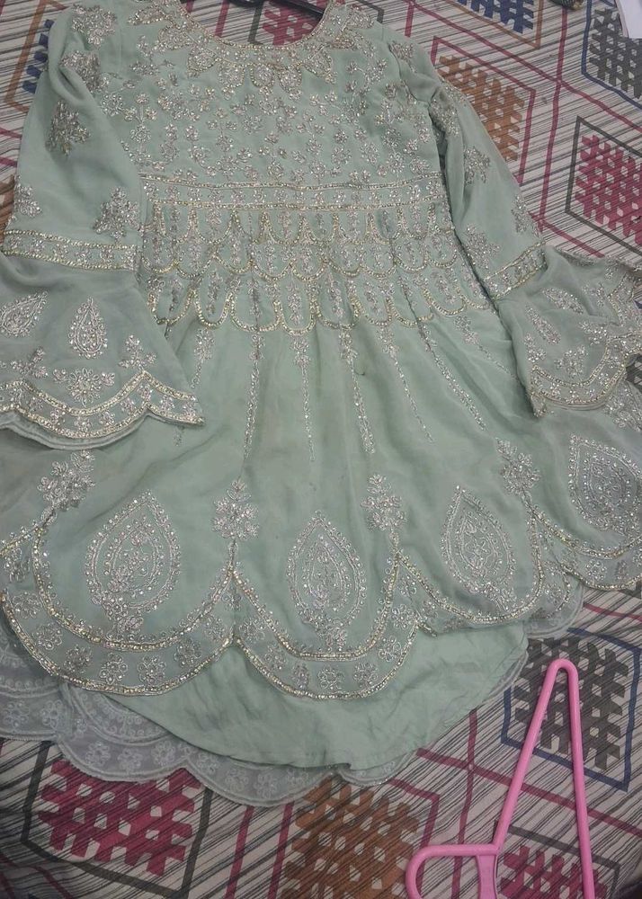 Elegant Ethnic sharara daimond work
