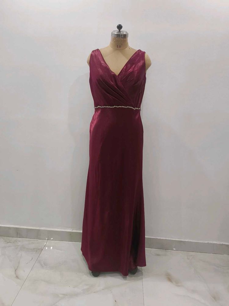 Elegant Maroon Evening Gown