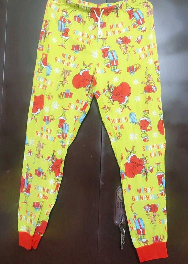 Green🟢 Pyjama Red Cartoon Print For 30 Waist