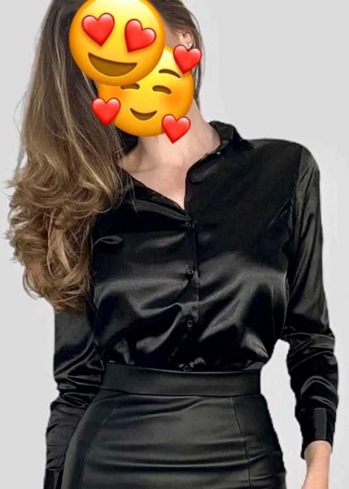 Black Satin Shirt For Women