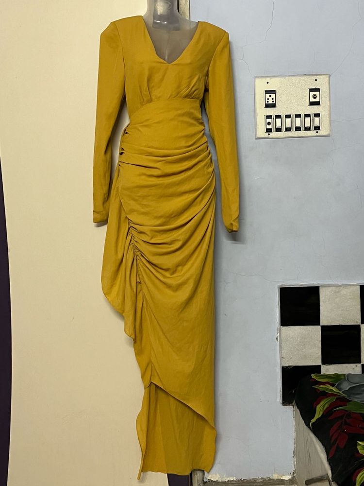 Photoshoot Pintrest Elegant Mustard Party Dress