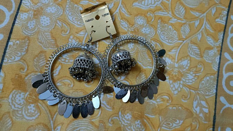 Silver Jhumka Earrings