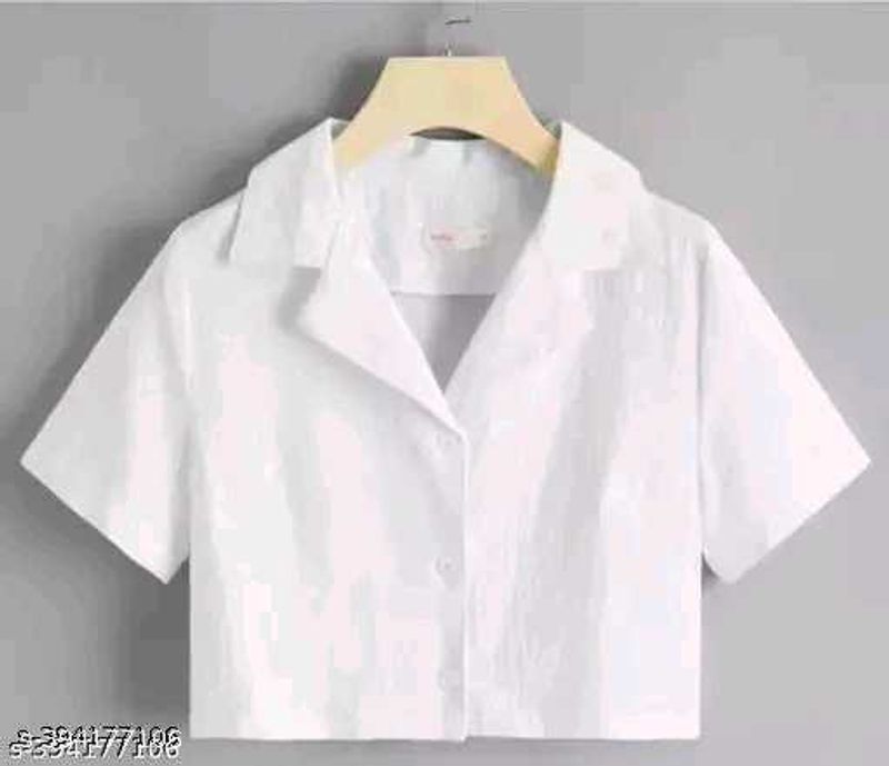 White Crop Top Blouse
