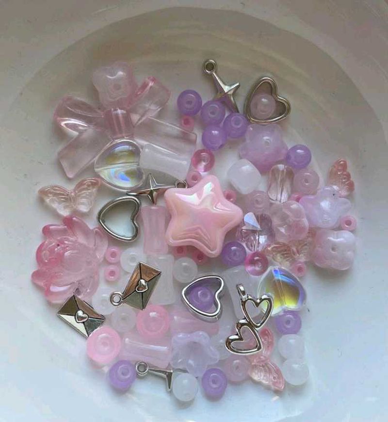 Pink- Purple Beads. Soup