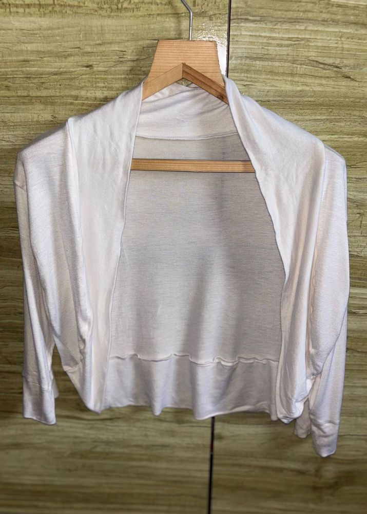 White Cropped Cardigan