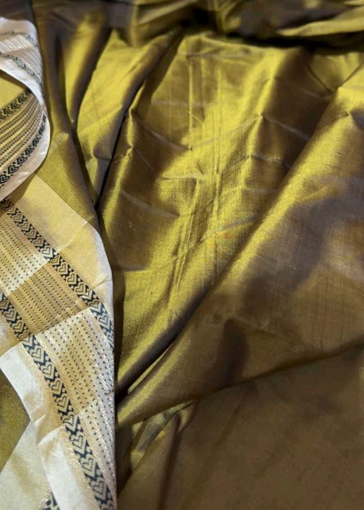 Pure silk kanjivaram in mehndi green
