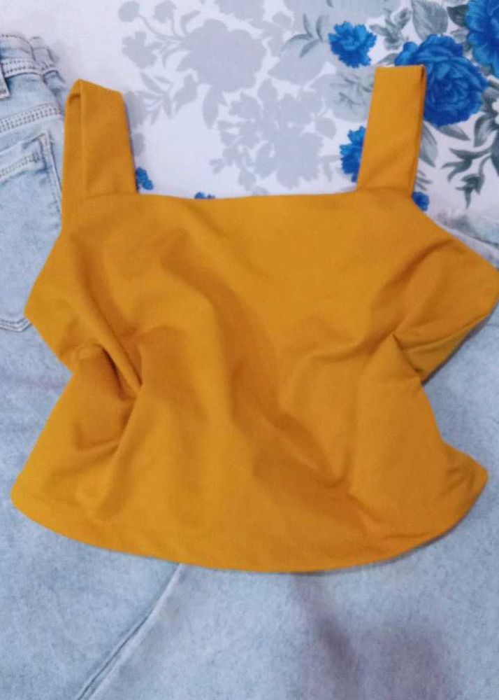 Cute Yellow Crop Top