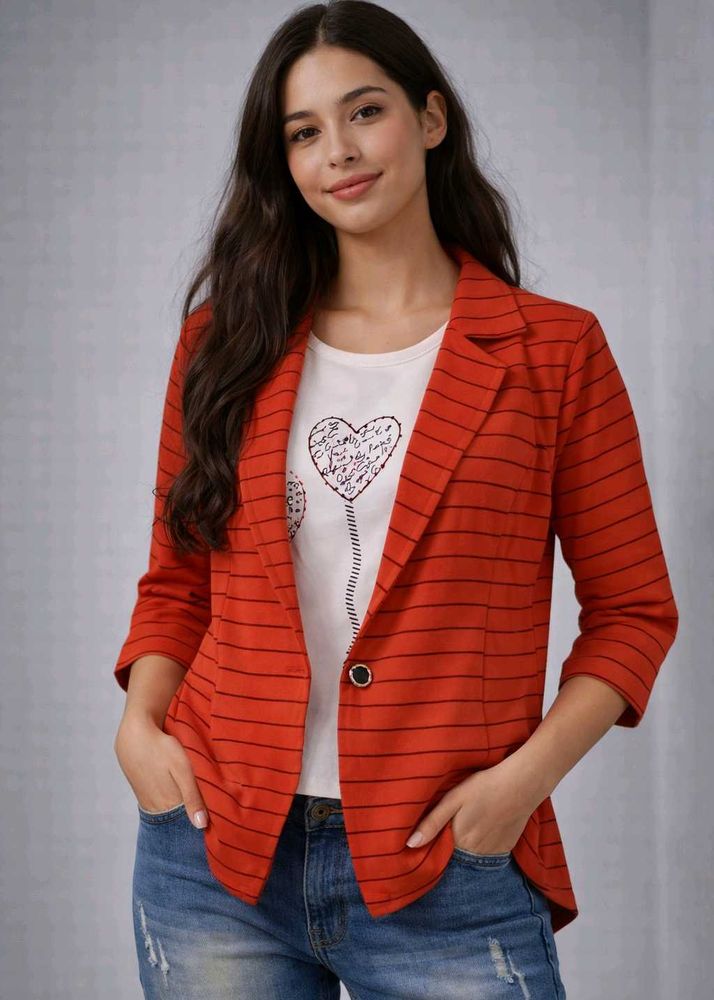 Striped Casual Blazer