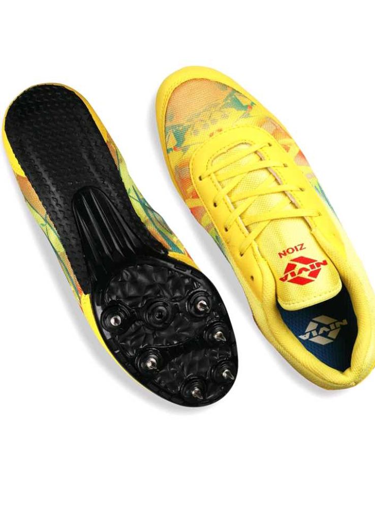 Nivia Zion-1Running Spikes Shoes-Yellow
