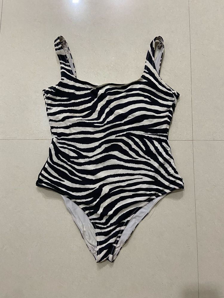 Zebra Print One Piece Swimsuit