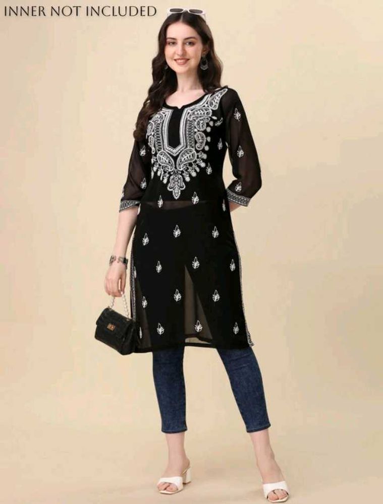 Black Chikankari Trending Kurti
