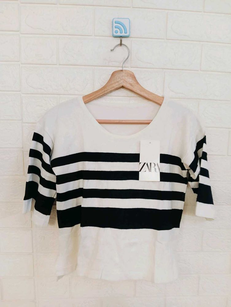 Striped Black &amp; White Top