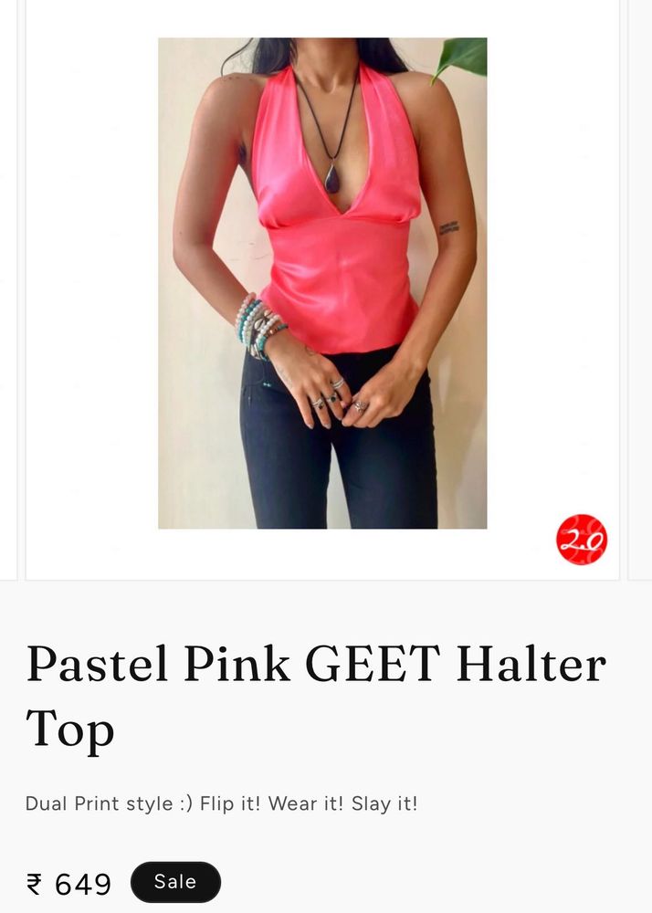 🔻SALE ALERT Geet Pastel Pink Halter Neck Top