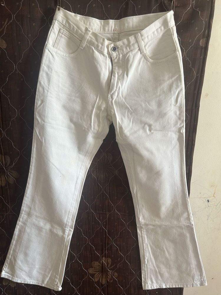 White Bootcut Jeans