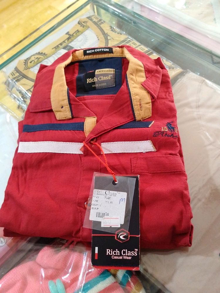 M Size Plan Shirt Rich Class Without Tag