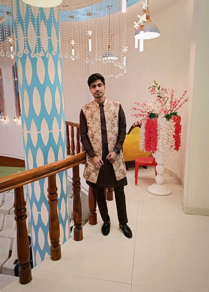 Men&#39;s Ethnic Jacket &amp; Kurta Set for wedding