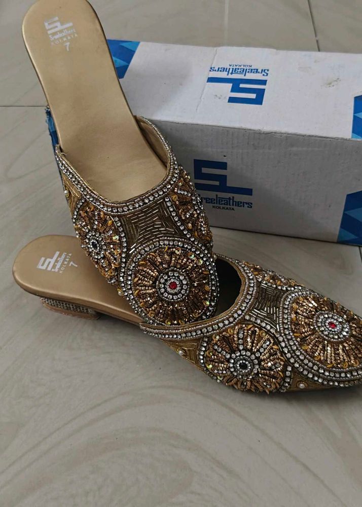 Embroidered Sreeleathers Mules - Size 7