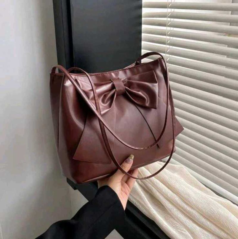 Brown Bow Tote Bag