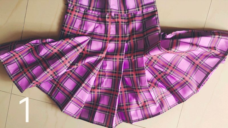 Purple Plaid Skirt