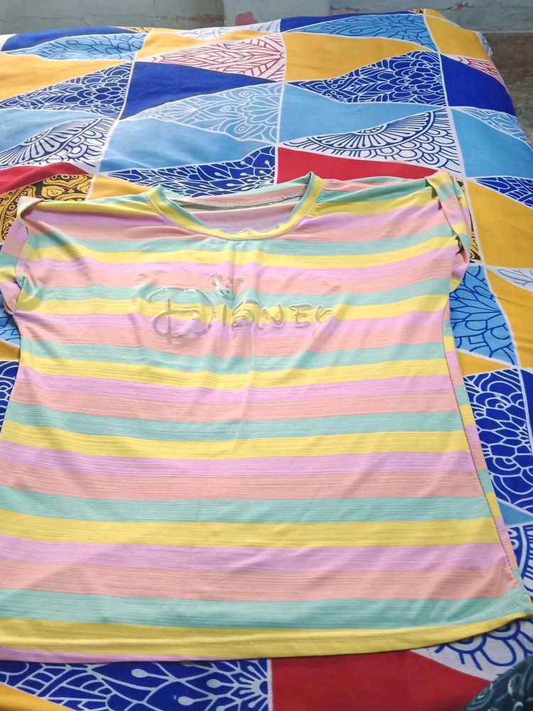 Pastel Striped Disney Tee