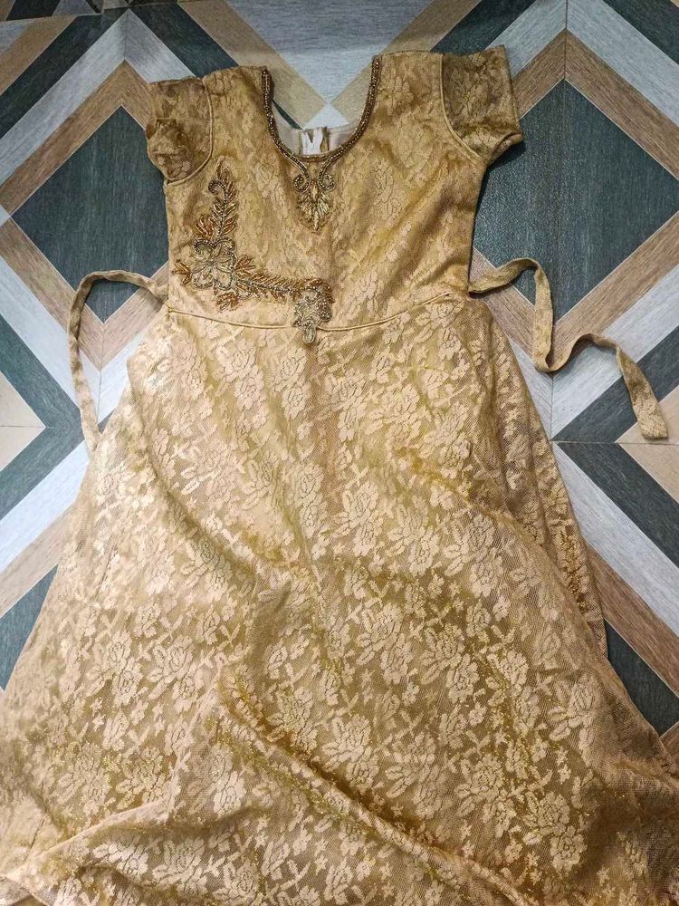 Girls' Gold Embroidered Dress